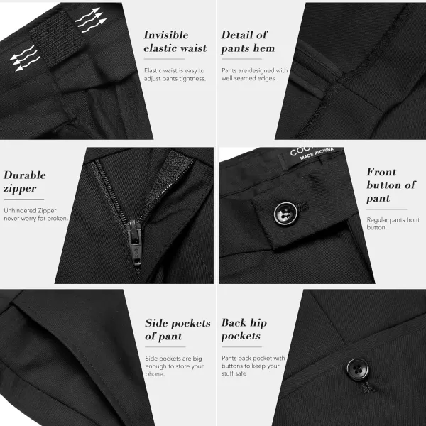 COOFANDY Men's 3 Pieces Slim Fit Suits Classic Solid Jacket Vest Pants Two Button Blazer for Business Wedding Party
