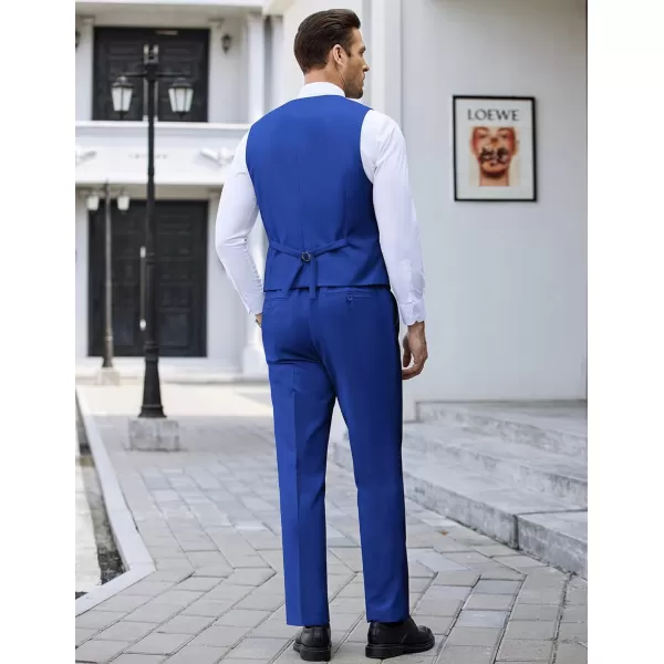 COOFANDY Men's 3 Pieces Suit Slim Fit Tuxedo Set One Button Jacket Vest Pants with Tie