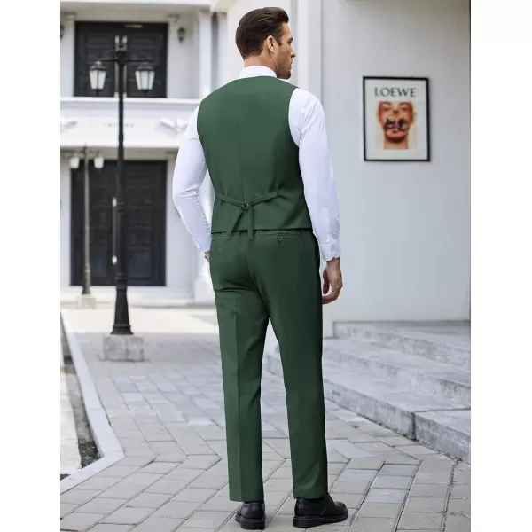 COOFANDY Men's 3 Pieces Suit Slim Fit Tuxedo Set One Button Jacket Vest Pants with Tie