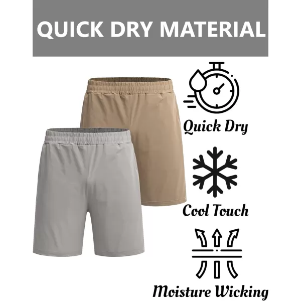 COOFANDY Men's 7" Gym Workout Shorts 2 Pack Quick Dry Athletic Shorts Training Running Shorts with Pocket