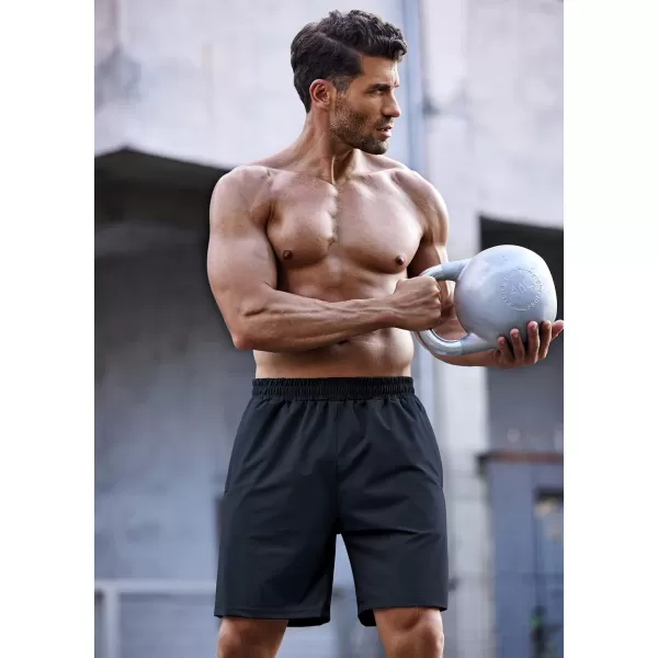 COOFANDY Men's 7" Gym Workout Shorts 2 Pack Quick Dry Athletic Shorts Training Running Shorts with Pocket