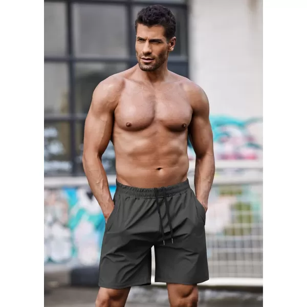 COOFANDY Men's 7" Gym Workout Shorts 2 Pack Quick Dry Athletic Shorts Training Running Shorts with Pocket