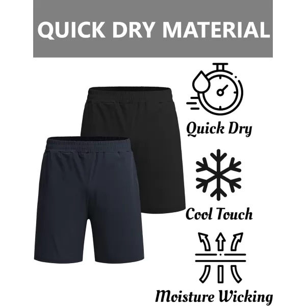 COOFANDY Men's 7" Gym Workout Shorts 2 Pack Quick Dry Athletic Shorts Training Running Shorts with Pocket