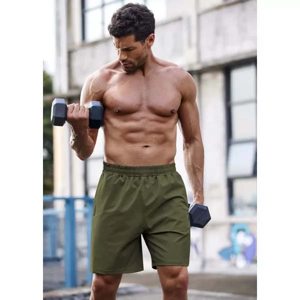 COOFANDY Men's 7" Gym Workout Shorts 2 Pack Quick Dry Athletic Shorts Training Running Shorts with Pocket