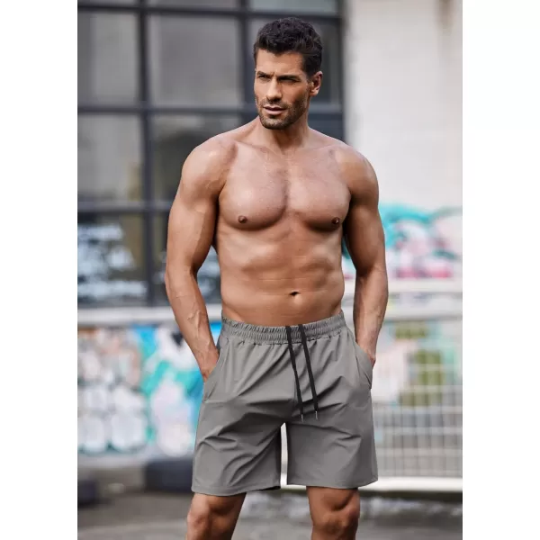 COOFANDY Men's 7" Gym Workout Shorts 2 Pack Quick Dry Athletic Shorts Training Running Shorts with Pocket