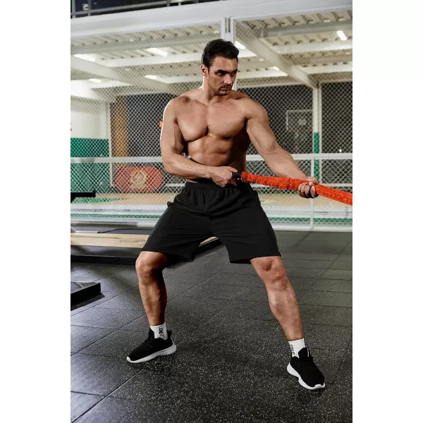 COOFANDY Men's 7" Gym Workout Shorts 2 Pack Quick Dry Athletic Shorts Training Running Shorts with Pocket
