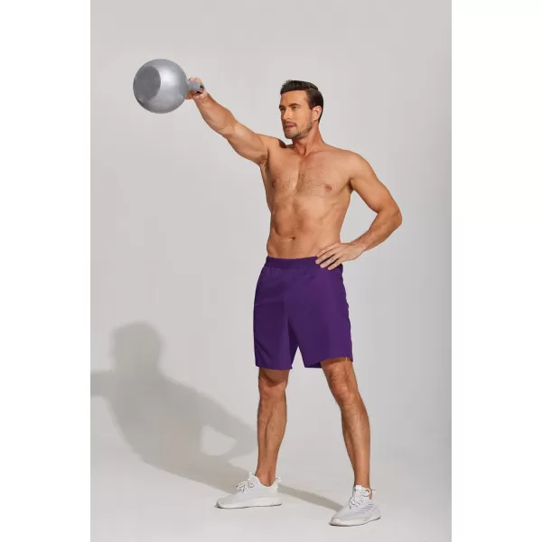 COOFANDY Mens Athletic Running Shorts 7'' Gym Workout Shorts 2 Pack Drawstring Training Shorts with Zipper Pockets