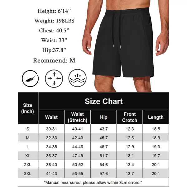 COOFANDY Mens Athletic Running Shorts 7'' Gym Workout Shorts 2 Pack Drawstring Training Shorts with Zipper Pockets