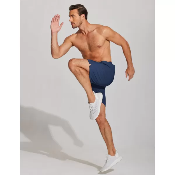 COOFANDY Mens Athletic Running Shorts 7'' Gym Workout Shorts 2 Pack Drawstring Training Shorts with Zipper Pockets