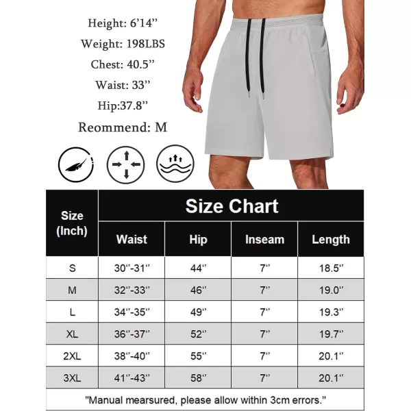 COOFANDY Mens Athletic Running Shorts 7'' Gym Workout Shorts 2 Pack Drawstring Training Shorts with Zipper Pockets