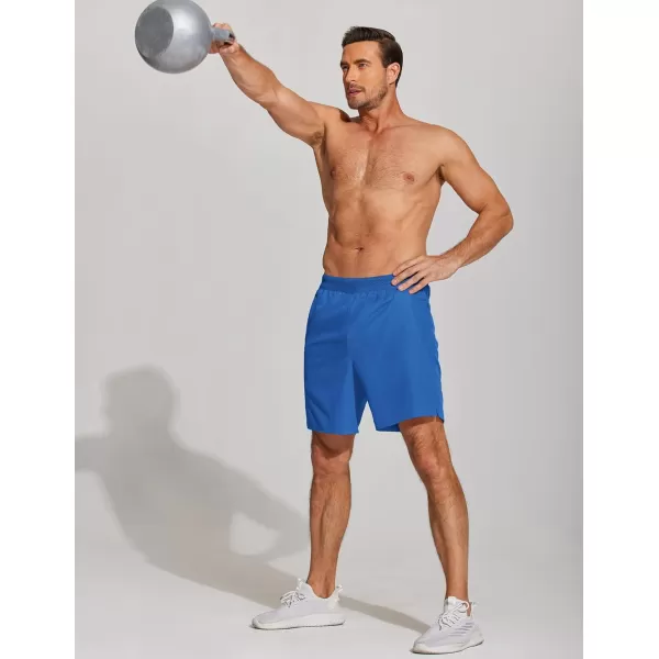 COOFANDY Mens Athletic Running Shorts 7'' Gym Workout Shorts 2 Pack Drawstring Training Shorts with Zipper Pockets