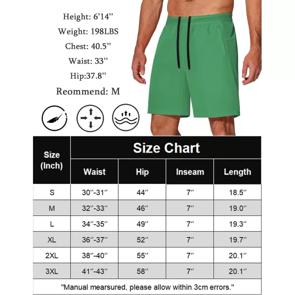 COOFANDY Mens Athletic Running Shorts 7'' Gym Workout Shorts 2 Pack Drawstring Training Shorts with Zipper Pockets