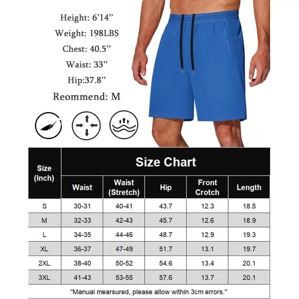 COOFANDY Mens Athletic Running Shorts 7'' Gym Workout Shorts 2 Pack Drawstring Training Shorts with Zipper Pockets