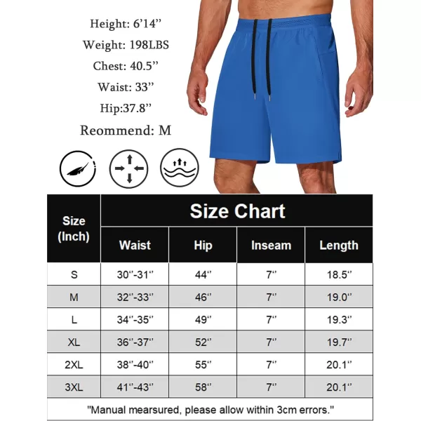 COOFANDY Mens Athletic Running Shorts 7'' Gym Workout Shorts 2 Pack Drawstring Training Shorts with Zipper Pockets