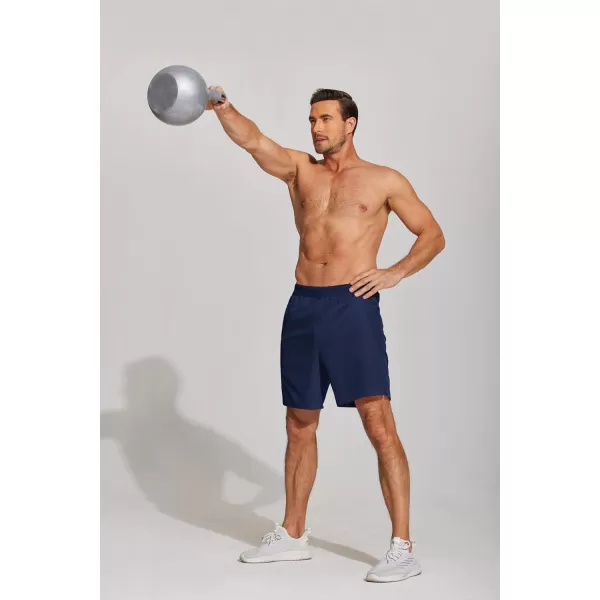 COOFANDY Mens Athletic Running Shorts 7'' Gym Workout Shorts 2 Pack Drawstring Training Shorts with Zipper Pockets