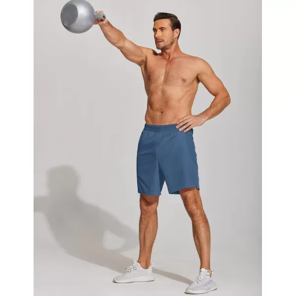 COOFANDY Mens Athletic Running Shorts 7'' Gym Workout Shorts 2 Pack Drawstring Training Shorts with Zipper Pockets