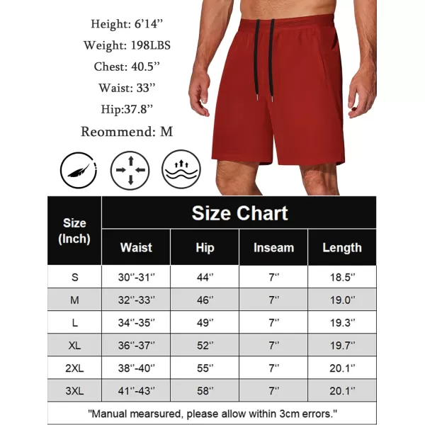 COOFANDY Mens Athletic Running Shorts 7'' Gym Workout Shorts 2 Pack Drawstring Training Shorts with Zipper Pockets