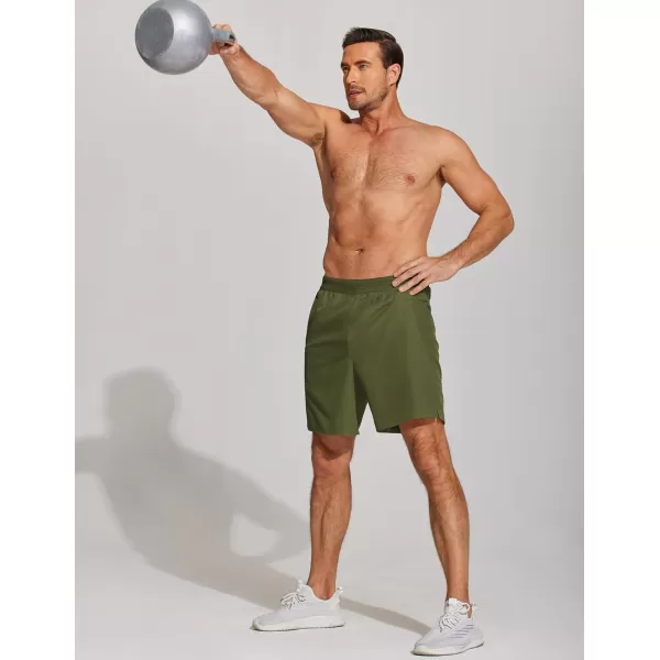 COOFANDY Mens Athletic Running Shorts 7'' Gym Workout Shorts 2 Pack Drawstring Training Shorts with Zipper Pockets