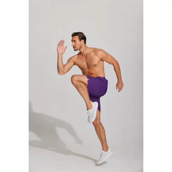 COOFANDY Mens Athletic Running Shorts 7'' Gym Workout Shorts 2 Pack Drawstring Training Shorts with Zipper Pockets