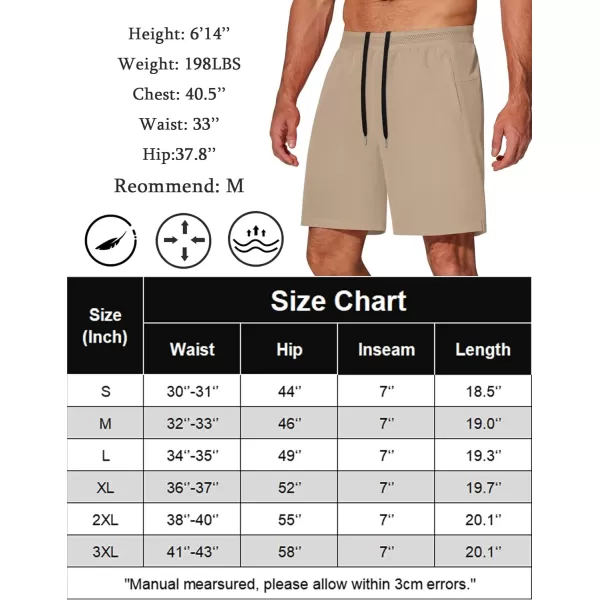 COOFANDY Mens Athletic Running Shorts 7'' Gym Workout Shorts 2 Pack Drawstring Training Shorts with Zipper Pockets