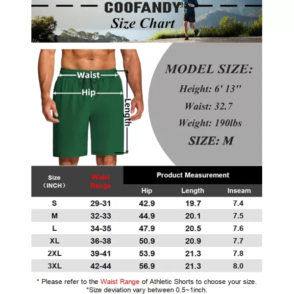 COOFANDY Men's Athletic Running Shorts Quick Dry Fitted Gym Workout Short Pants Sports Training Shorts with Pockets