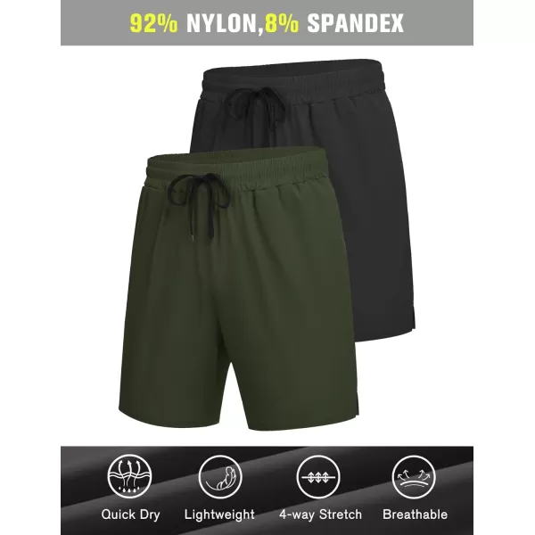 COOFANDY Men's Athletic Running Shorts Quick Dry Fitted Gym Workout Short Pants Sports Training Shorts with Pockets