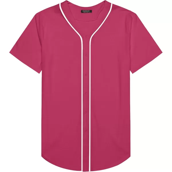 COOFANDY Men's Baseball Button Down Jersey Short Sleeve Hipster Hip Hop T Shirts
