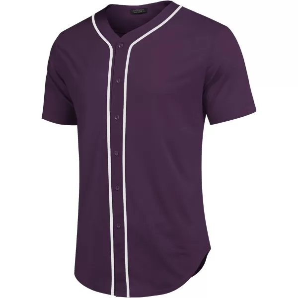 COOFANDY Men's Baseball Button Down Jersey Short Sleeve Hipster Hip Hop T Shirts