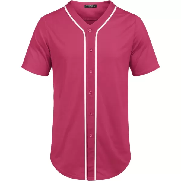 COOFANDY Men's Baseball Button Down Jersey Short Sleeve Hipster Hip Hop T Shirts