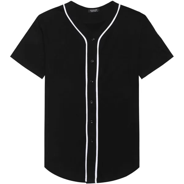 COOFANDY Men's Baseball Button Down Jersey Short Sleeve Hipster Hip Hop T Shirts