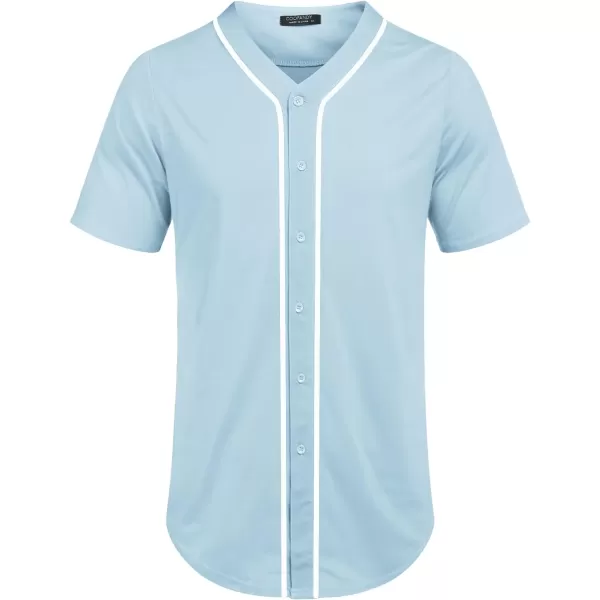 COOFANDY Men's Baseball Button Down Jersey Short Sleeve Hipster Hip Hop T Shirts