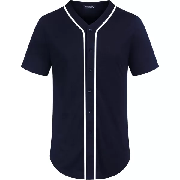 COOFANDY Men's Baseball Button Down Jersey Short Sleeve Hipster Hip Hop T Shirts