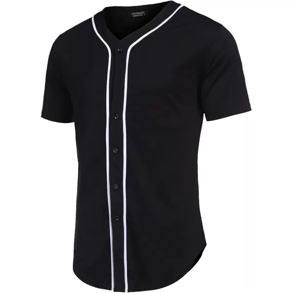 COOFANDY Men's Baseball Button Down Jersey Short Sleeve Hipster Hip Hop T Shirts