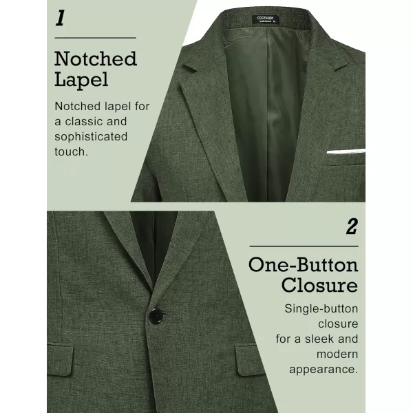 COOFANDY Men's Blazer Casual Sport Coats Slim Fit One Button Suit Jacket Lightweight Sports Jacket
