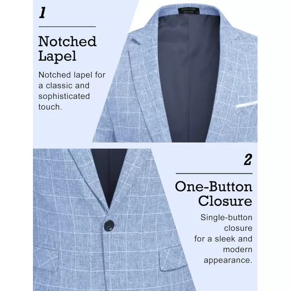 COOFANDY Men's Blazer Casual Sport Coats Slim Fit One Button Suit Jacket Lightweight Sports Jacket