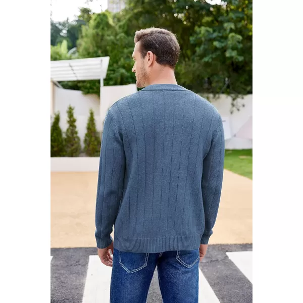 COOFANDY Men's Cardigan Sweater Cable Knit V Neck Button up Sweaters Ribbed Cardigan Sweater with Pockets