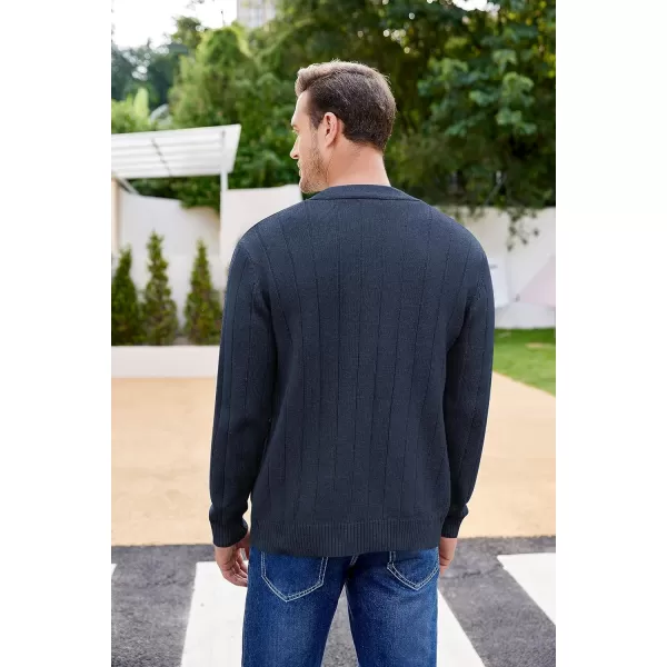 COOFANDY Men's Cardigan Sweater Cable Knit V Neck Button up Sweaters Ribbed Cardigan Sweater with Pockets