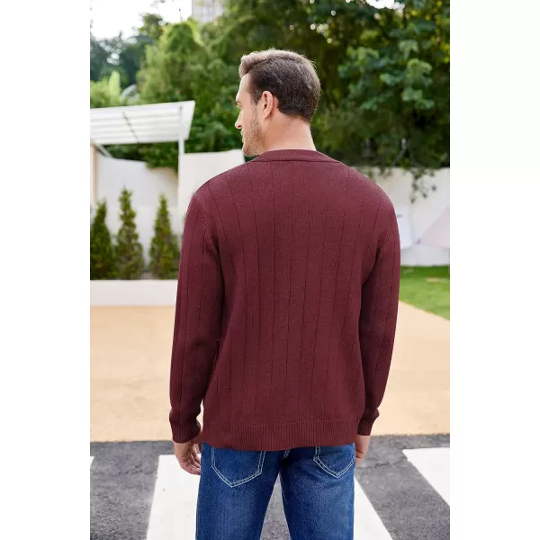 COOFANDY Men's Cardigan Sweater Cable Knit V Neck Button up Sweaters Ribbed Cardigan Sweater with Pockets