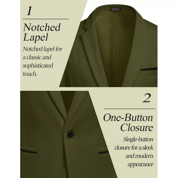 COOFANDY Men's Casual Blazer Jacket Slim Fit Sports Coat Business Suit Jackets One Button