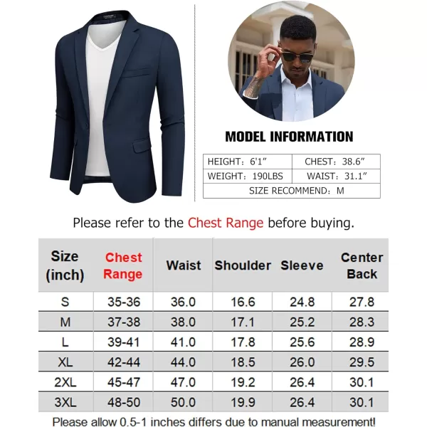 COOFANDY Mens Casual Blazer Slim Fit Sport Coats One Button Stylish Business Suit Jacket