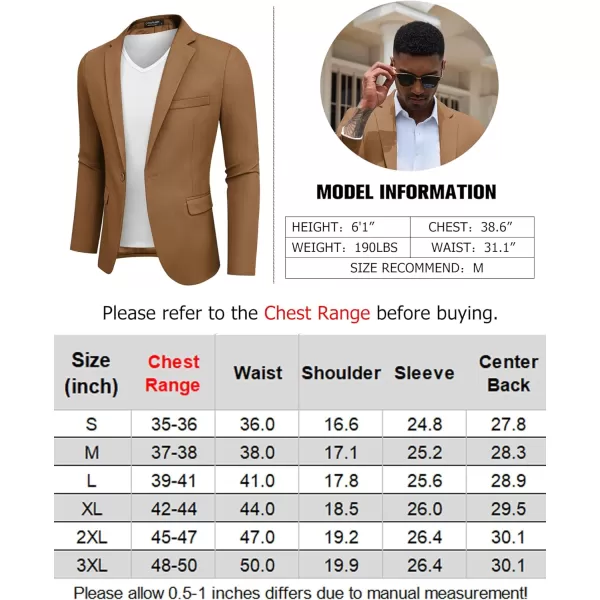 COOFANDY Mens Casual Blazer Slim Fit Sport Coats One Button Stylish Business Suit Jacket