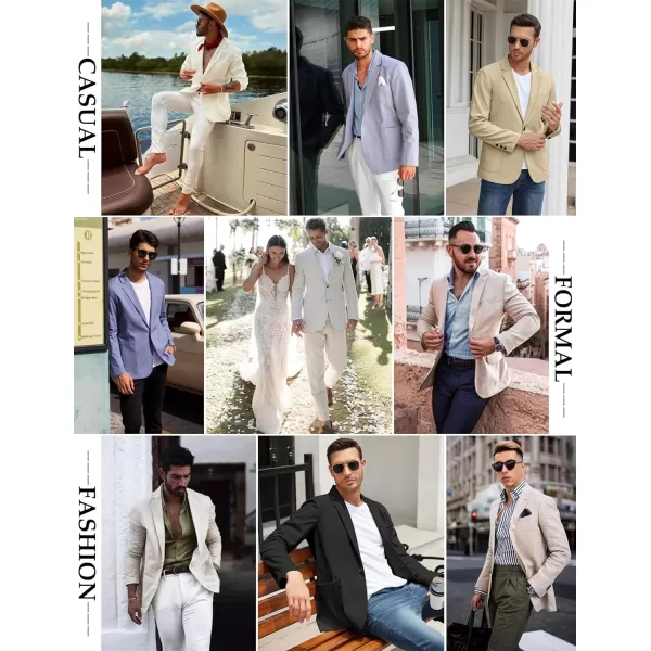 COOFANDY Men's Casual Linen Blazer Lightweight Regular Fit Sport Coat One Button Suit Jacket