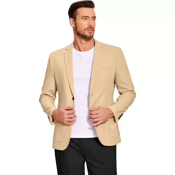 COOFANDY Men's Casual Linen Blazer Lightweight Regular Fit Sport Coat One Button Suit Jacket