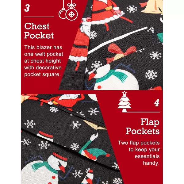 COOFANDY Men's Christmas Blazer One Button Christmas Suit Jacket Xmas Party Jackets Holiday Blazers