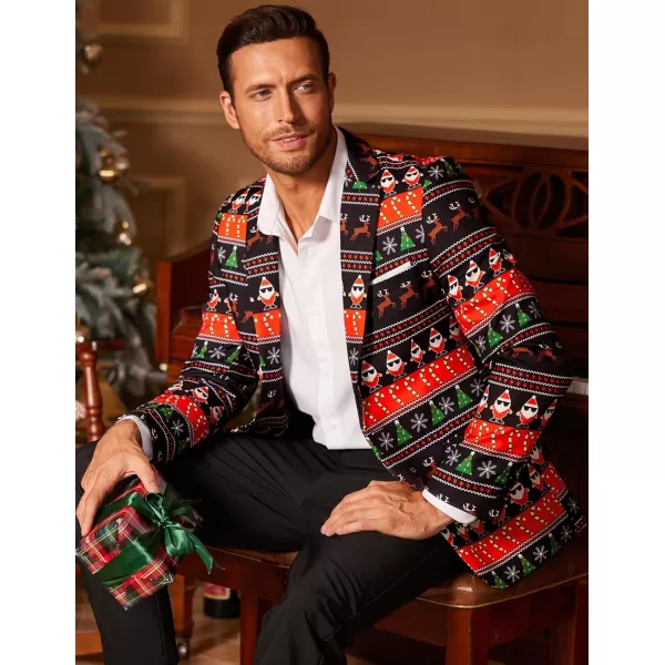 COOFANDY Men's Christmas Blazer One Button Christmas Suit Jacket Xmas Party Jackets Holiday Blazers