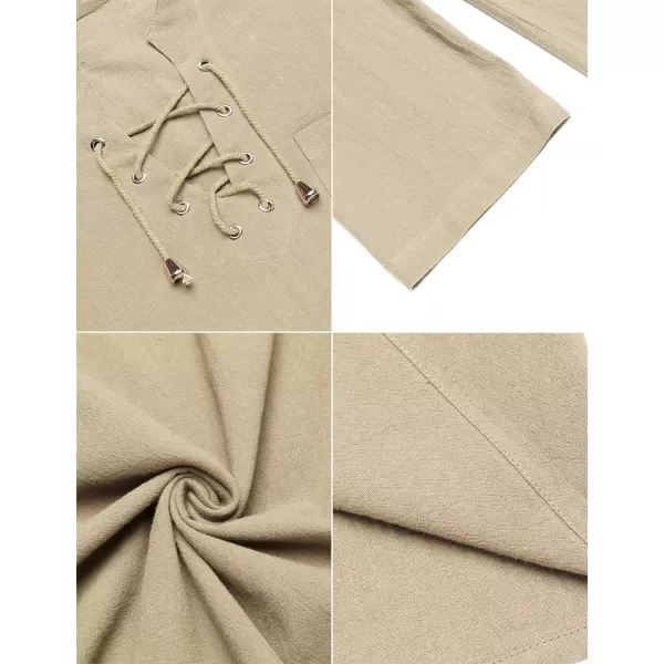 COOFANDY Men's Cotton Linen Tank Top Shirts Casual Sleeveless Lace Up Beach Hippie Tops Bohemian Renaissance Pirate Tunic