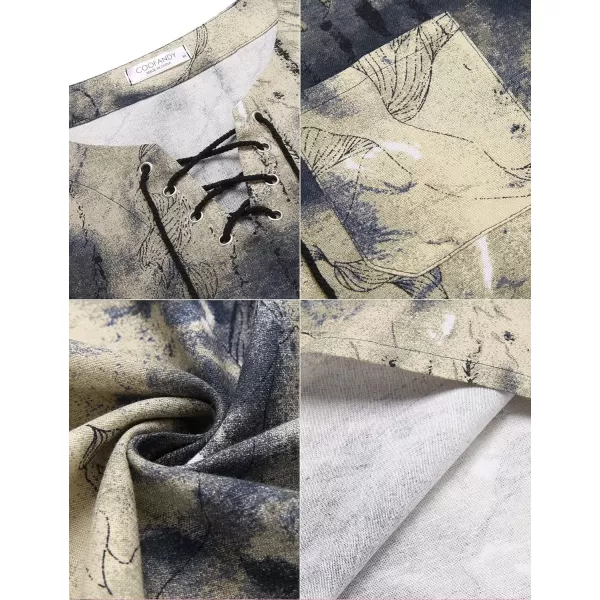 COOFANDY Men's Cotton Linen Tank Top Shirts Casual Sleeveless Lace Up Beach Hippie Tops Bohemian Renaissance Pirate Tunic