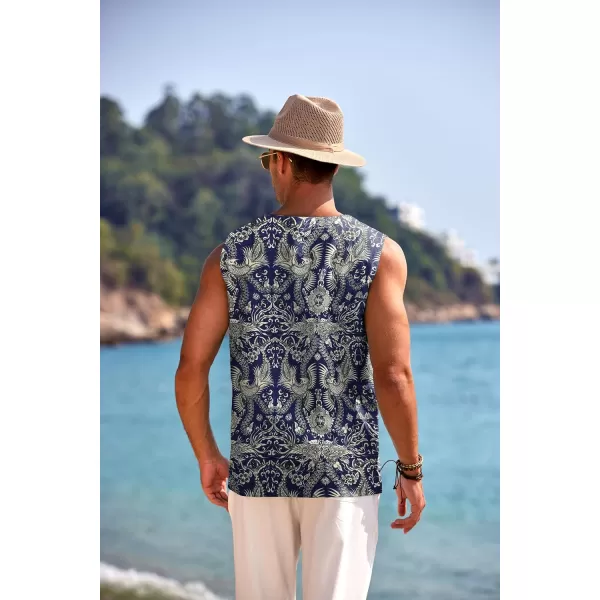 COOFANDY Men's Cotton Linen Tank Top Shirts Casual Sleeveless Lace Up Beach Hippie Tops Bohemian Renaissance Pirate Tunic