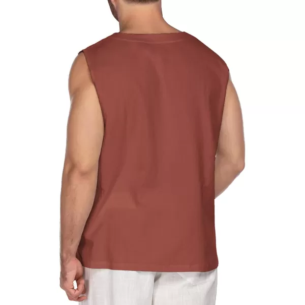 COOFANDY Men's Cotton Linen Tank Top Shirts Casual Sleeveless Lace Up Beach Hippie Tops Bohemian Renaissance Pirate Tunic