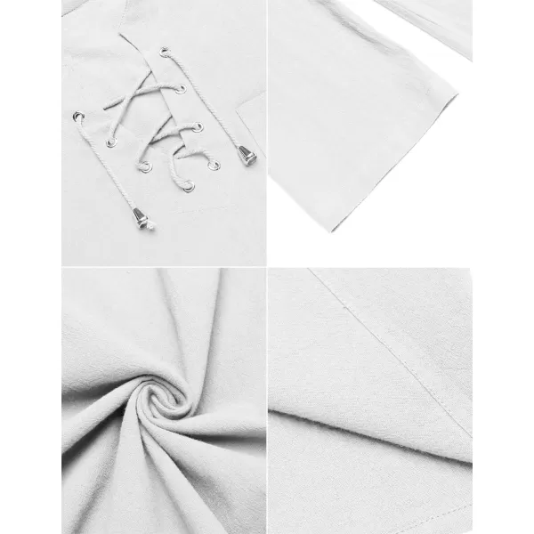 COOFANDY Men's Cotton Linen Tank Top Shirts Casual Sleeveless Lace Up Beach Hippie Tops Bohemian Renaissance Pirate Tunic
